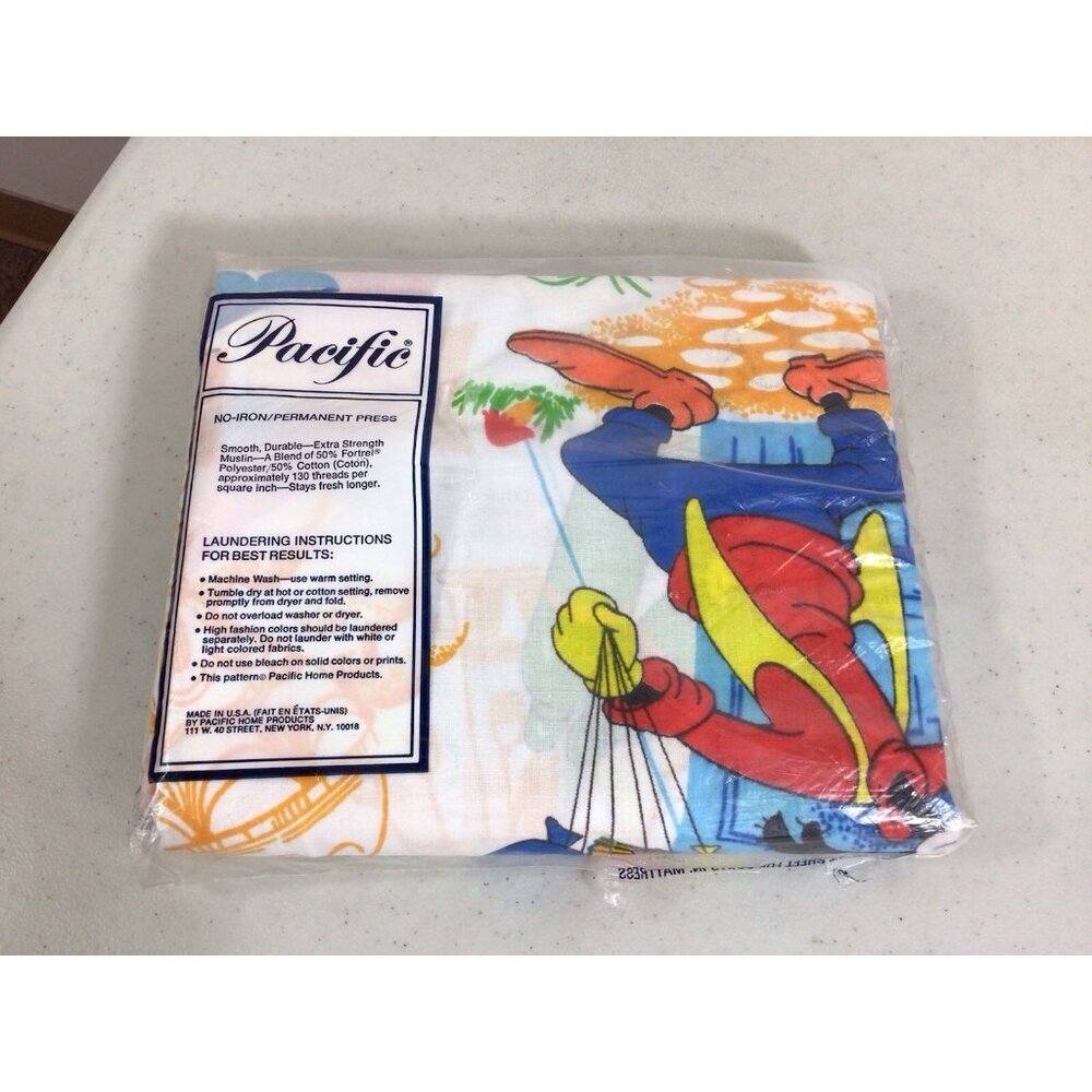 Vintage Pacific Disney Mickey Mouse Twin Fitted Sheet New